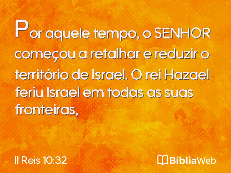 II Reis 10:32 em imagem para compartilhar