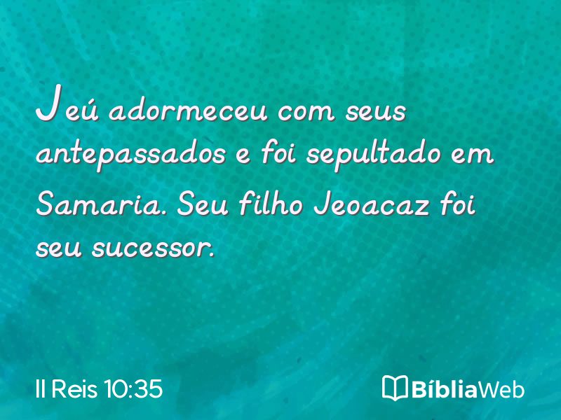 II Reis 10:35 em imagem para compartilhar