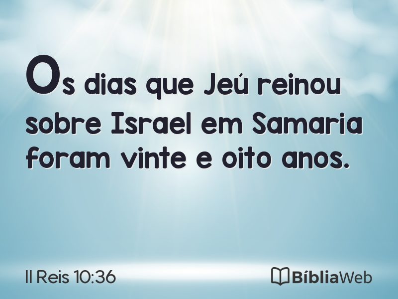 II Reis 10:36 em imagem para compartilhar