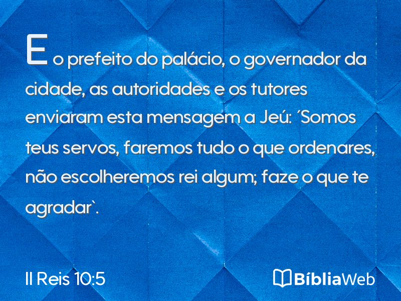II Reis 10:5 em imagem para compartilhar