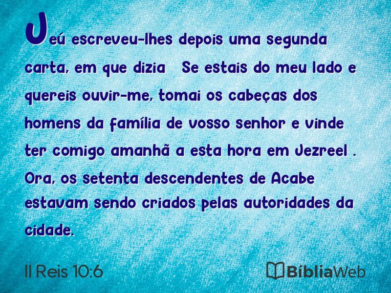 II Reis 10:6 em imagem para compartilhar