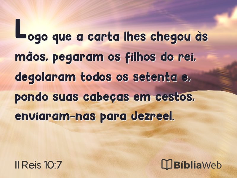 II Reis 10:7 em imagem para compartilhar