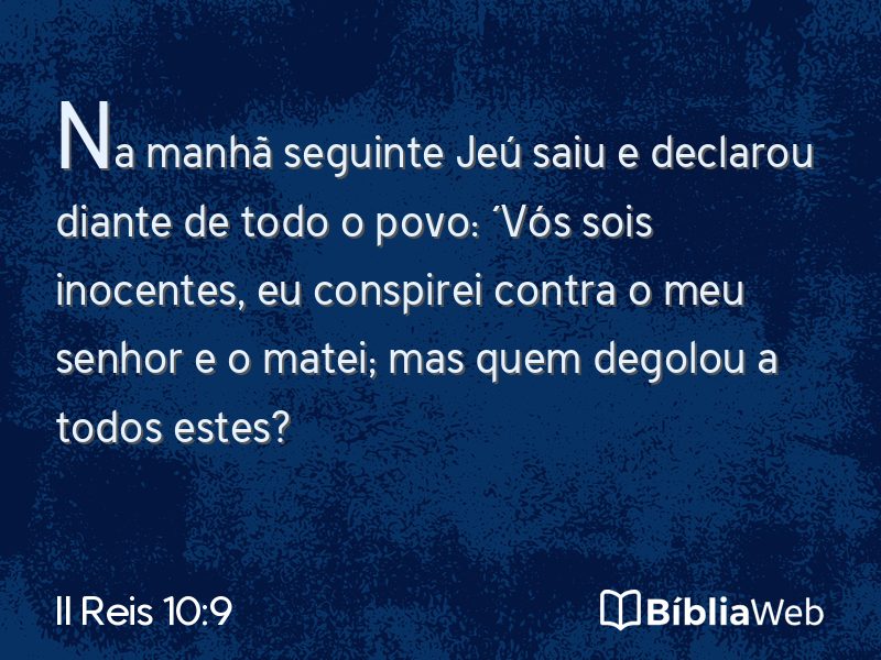 II Reis 10:9 em imagem para compartilhar