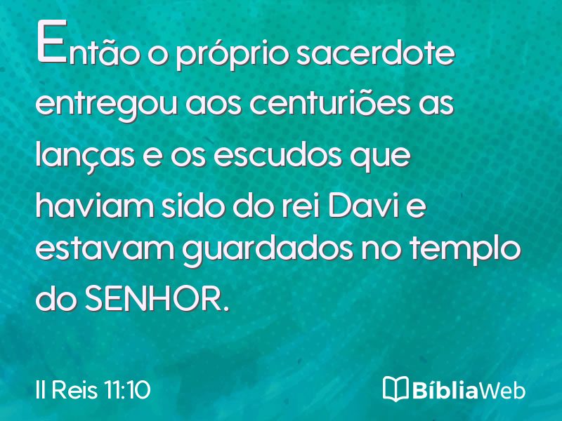 II Reis 11:10 em imagem para compartilhar
