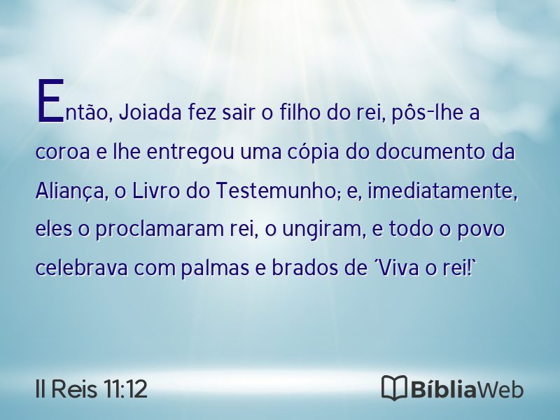 II Reis 11:12 em imagem para compartilhar