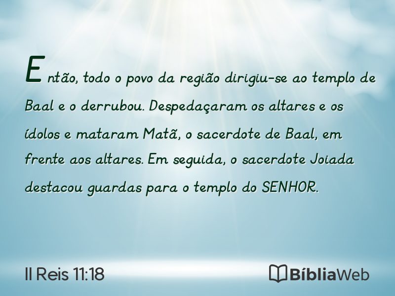 II Reis 11:18 em imagem para compartilhar