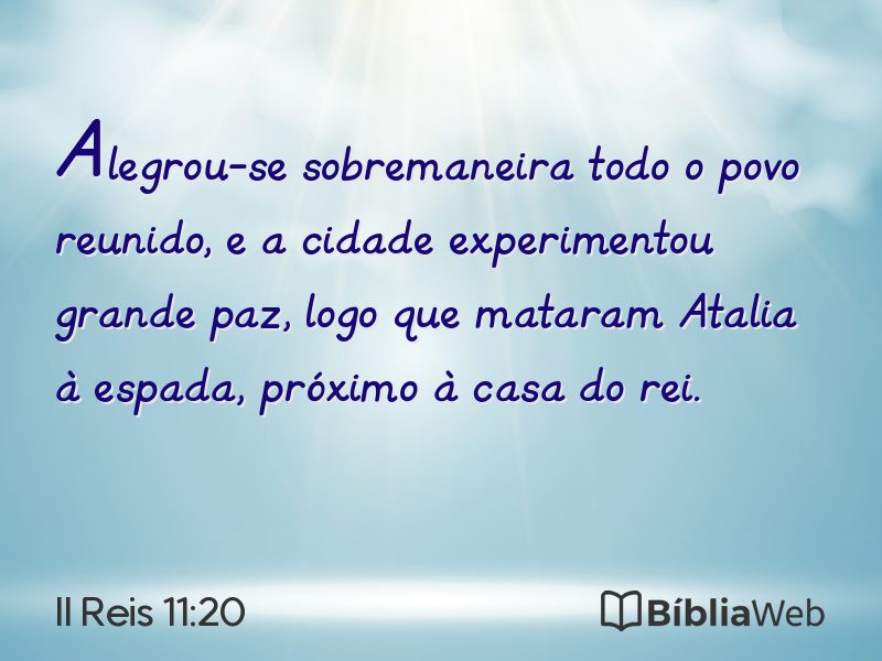 II Reis 11:20 em imagem para compartilhar