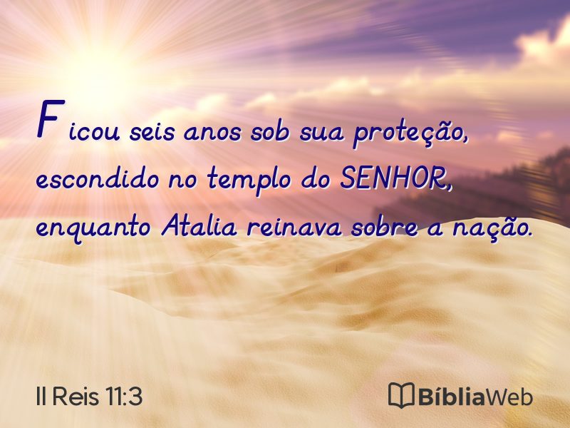 II Reis 11:3 em imagem para compartilhar