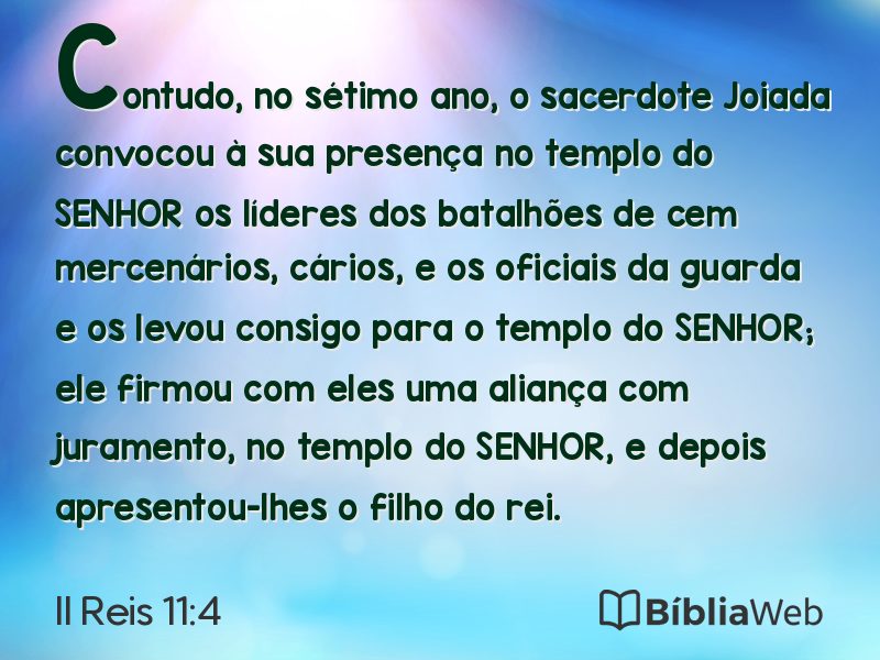 II Reis 11:4 em imagem para compartilhar
