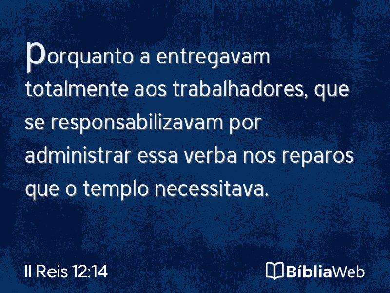 II Reis 12:14 em imagem para compartilhar