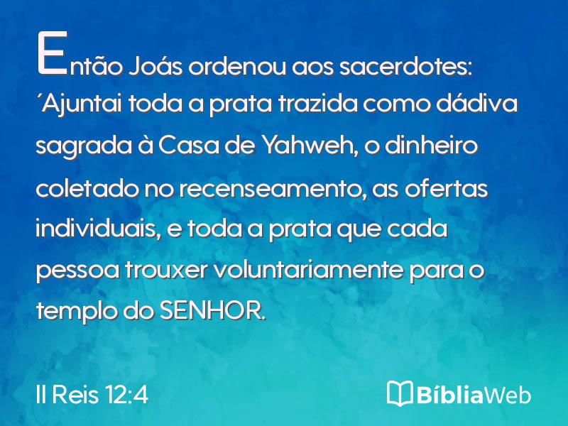 II Reis 12:4 em imagem para compartilhar