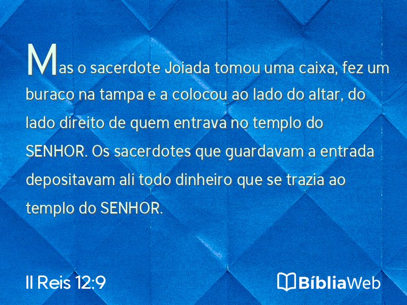 II Reis 12:9 em imagem para compartilhar