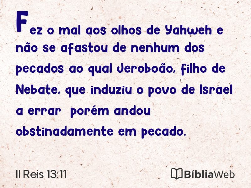 II Reis 13:11 em imagem para compartilhar