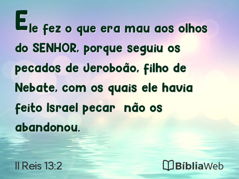 II Reis 13:2 em imagem para compartilhar