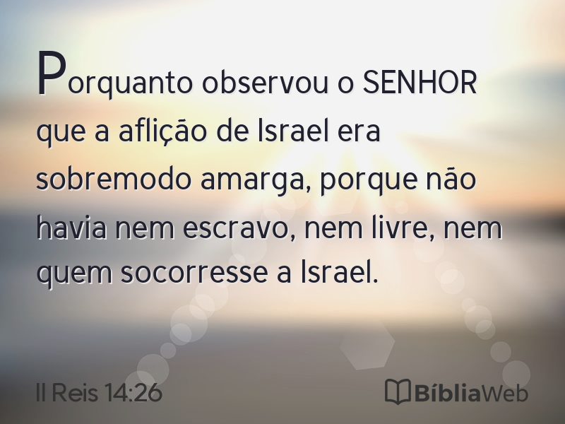 II Reis 14:26 em imagem para compartilhar
