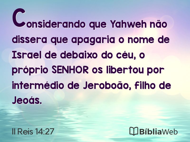 II Reis 14:27 em imagem para compartilhar