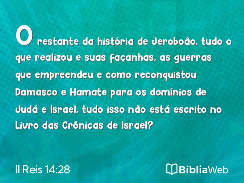 II Reis 14:28 em imagem para compartilhar
