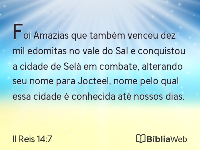 II Reis 14:7 em imagem para compartilhar