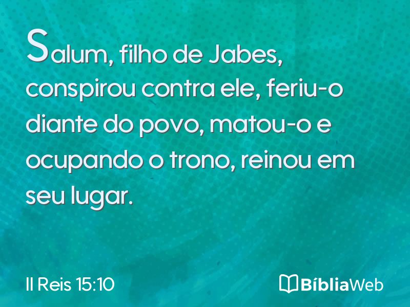 II Reis 15:10 em imagem para compartilhar