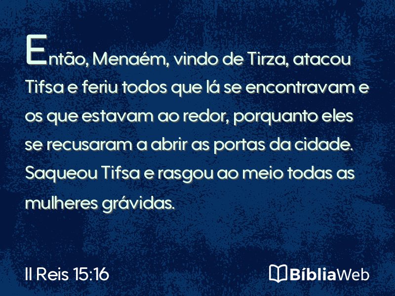 II Reis 15:16 em imagem para compartilhar