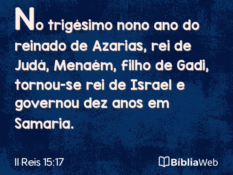 II Reis 15:17 em imagem para compartilhar