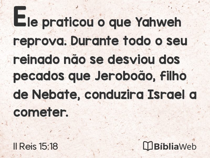 II Reis 15:18 em imagem para compartilhar
