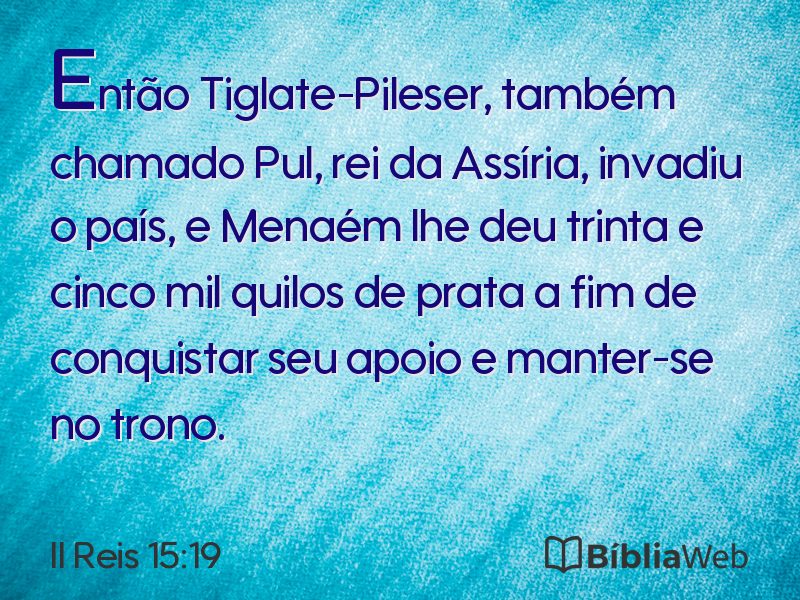 II Reis 15:19 em imagem para compartilhar