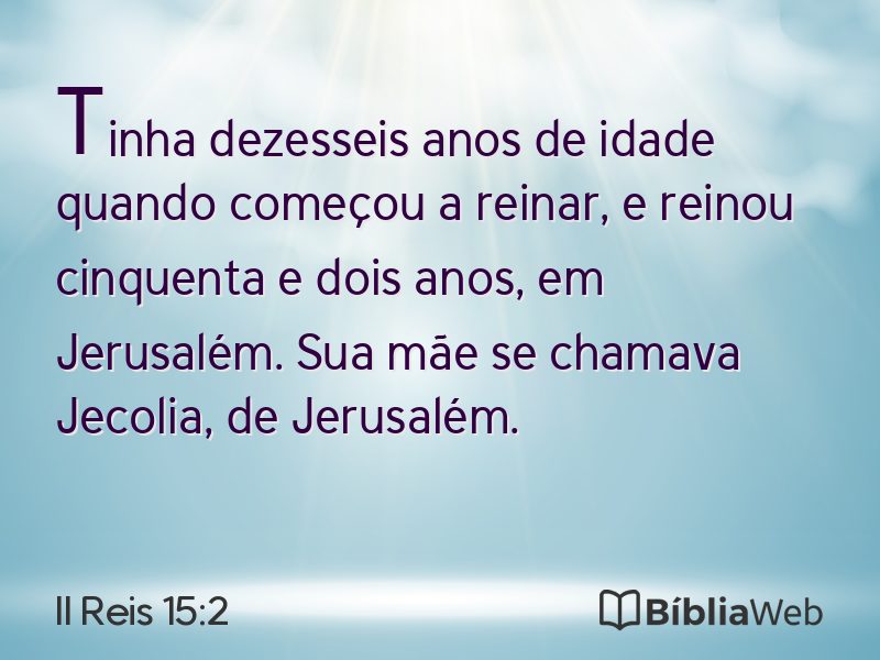 II Reis 15:2 em imagem para compartilhar