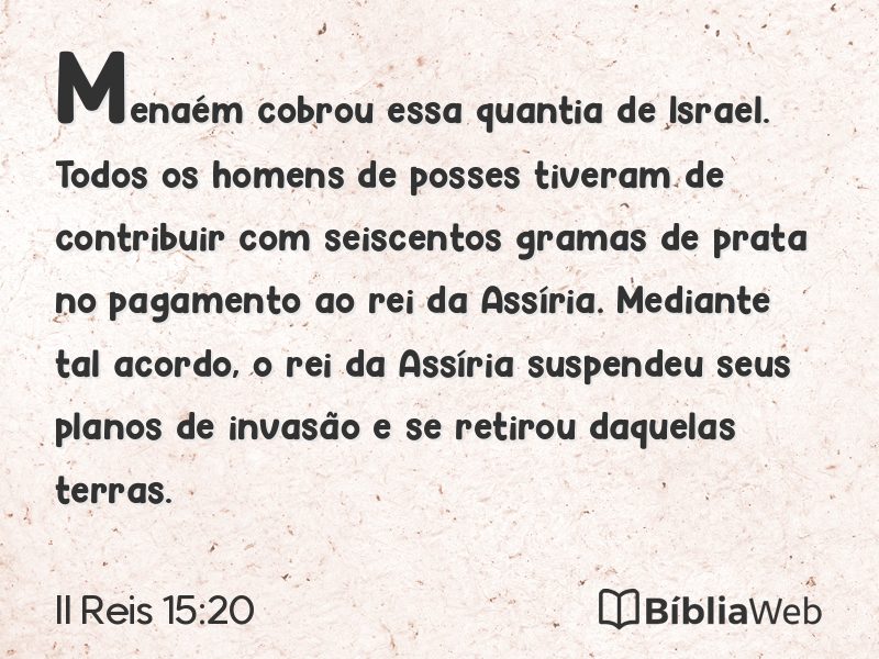 II Reis 15:20 em imagem para compartilhar