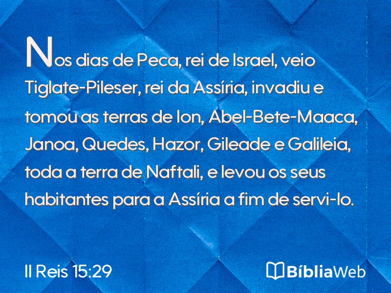II Reis 15:29 em imagem para compartilhar