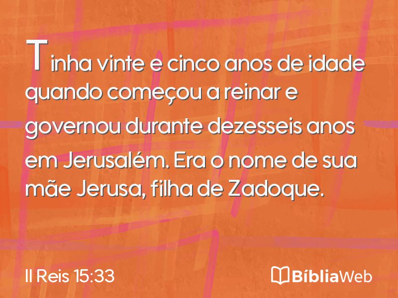 II Reis 15:33 em imagem para compartilhar