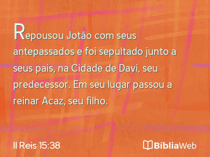 II Reis 15:38 em imagem para compartilhar