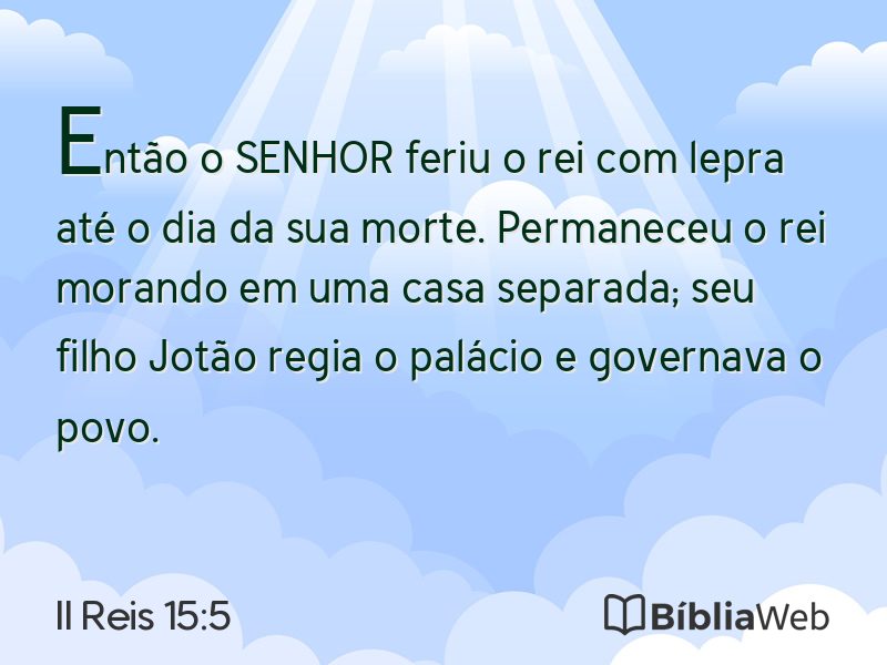 II Reis 15:5 em imagem para compartilhar