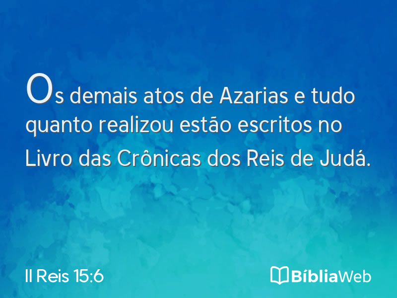 II Reis 15:6 em imagem para compartilhar