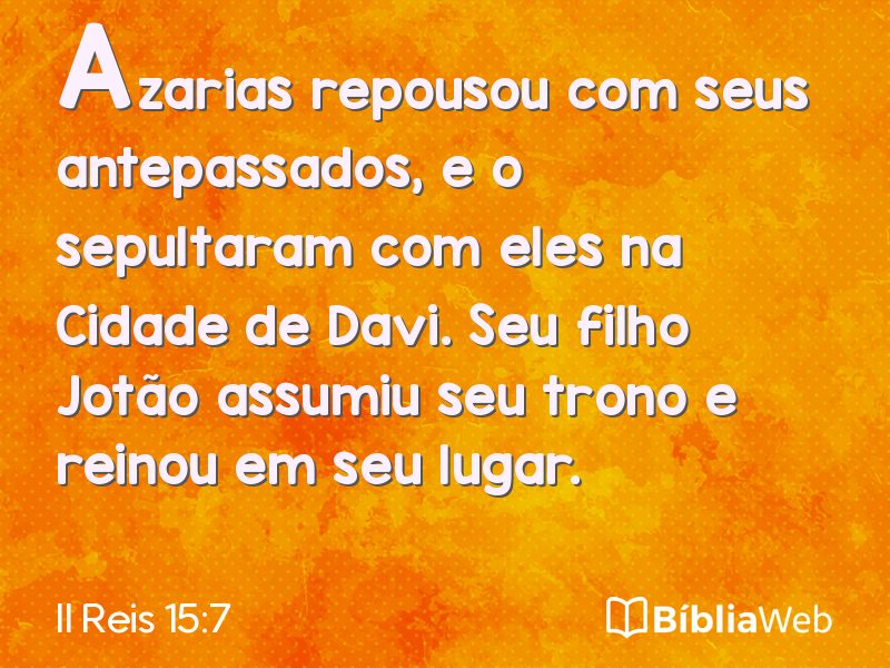 II Reis 15:7 em imagem para compartilhar