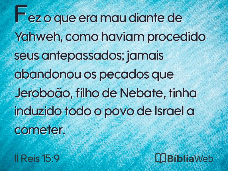 II Reis 15:9 em imagem para compartilhar