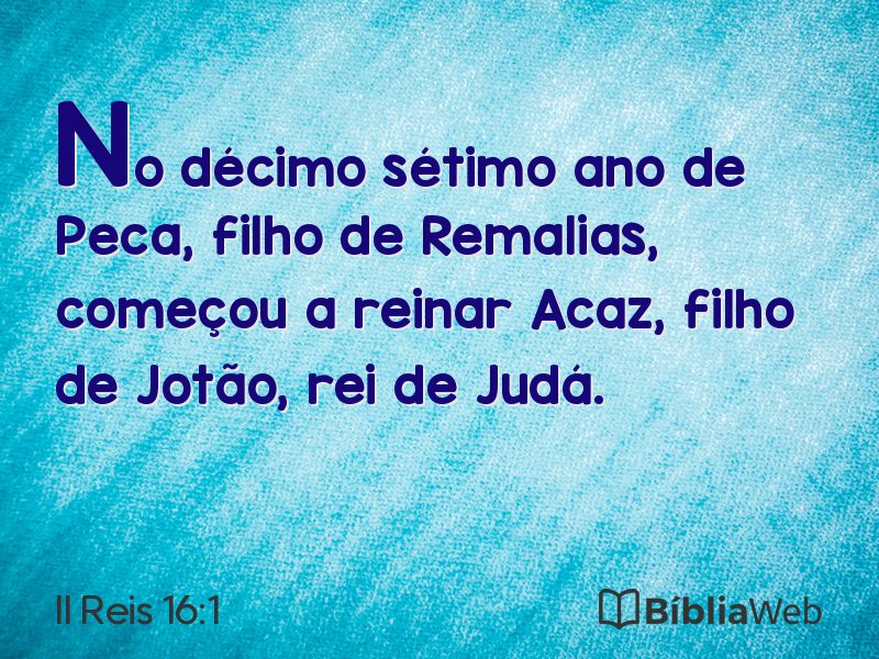 II Reis 16:1 em imagem para compartilhar