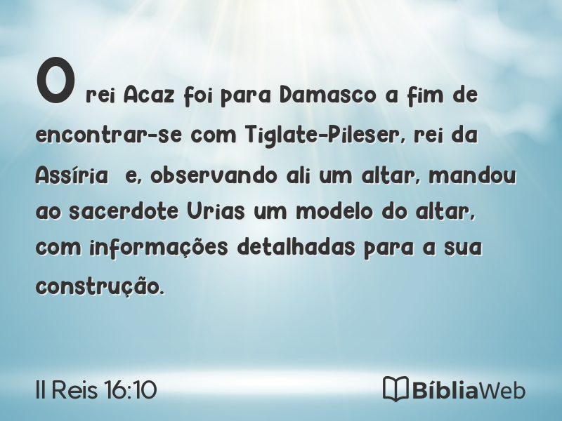 II Reis 16:10 em imagem para compartilhar