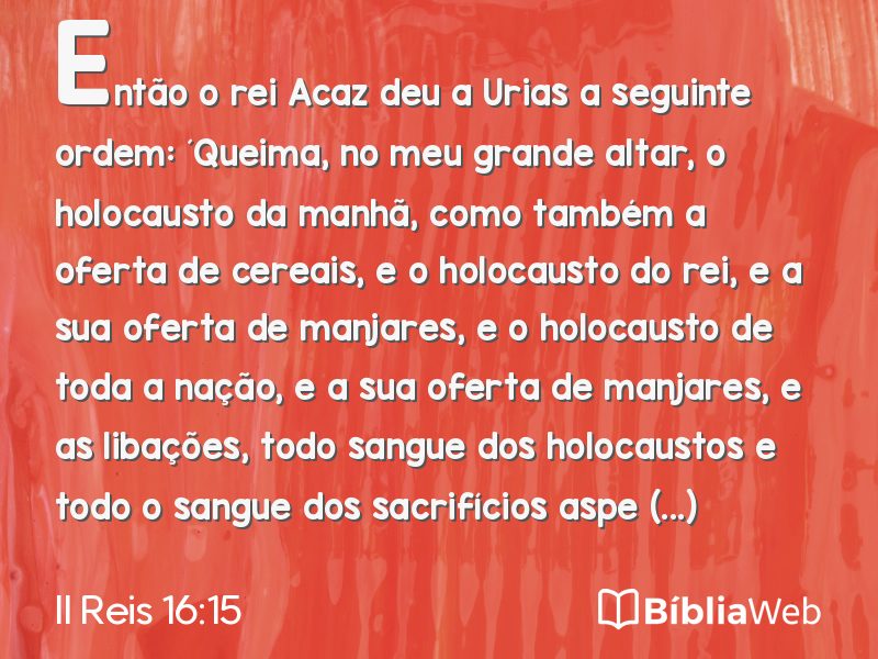 II Reis 16:15 em imagem para compartilhar