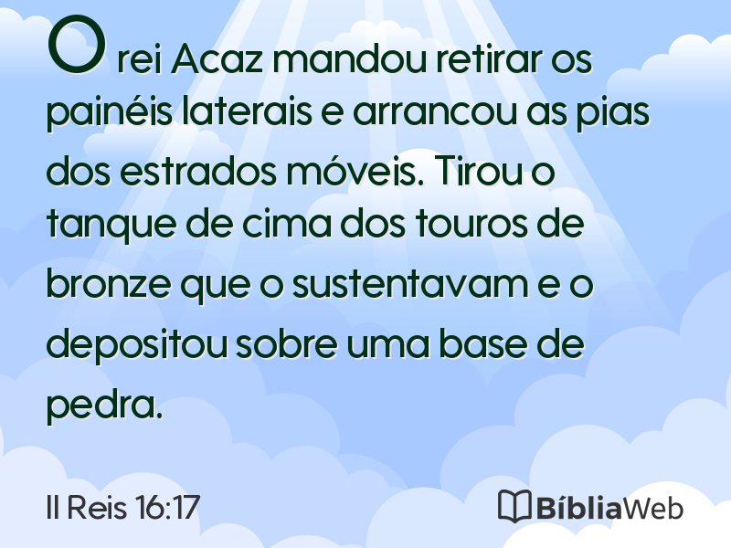 II Reis 16:17 em imagem para compartilhar