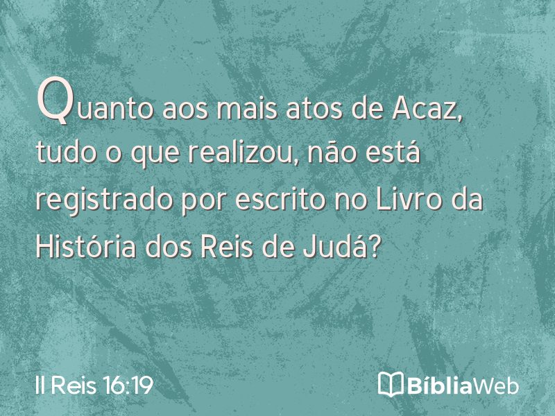 II Reis 16:19 em imagem para compartilhar