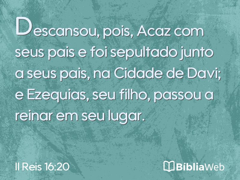 II Reis 16:20 em imagem para compartilhar