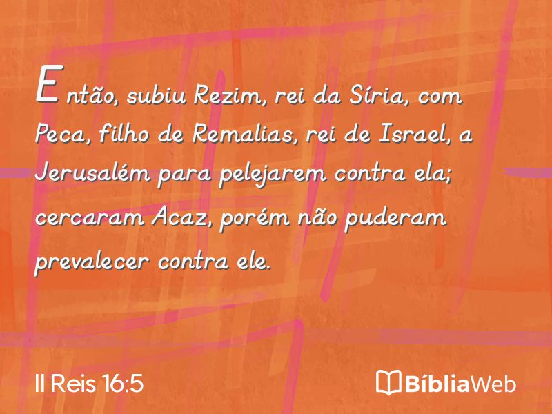 II Reis 16:5 em imagem para compartilhar