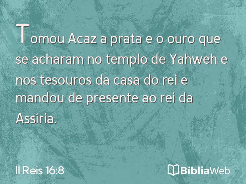 II Reis 16:8 em imagem para compartilhar