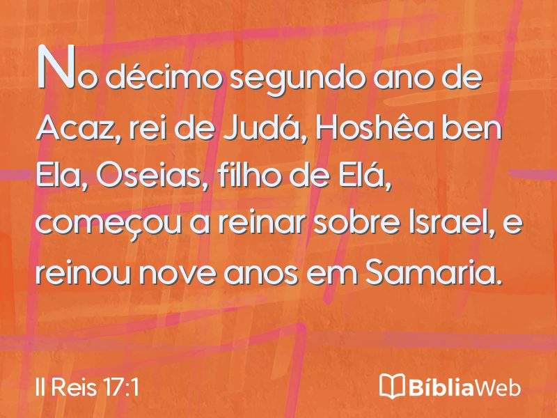 II Reis 17:1 em imagem para compartilhar