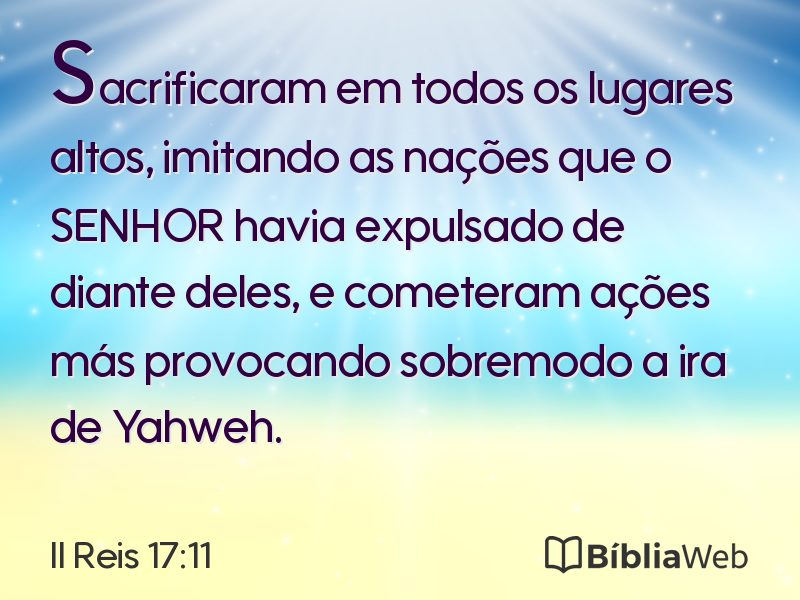 II Reis 17:11 em imagem para compartilhar
