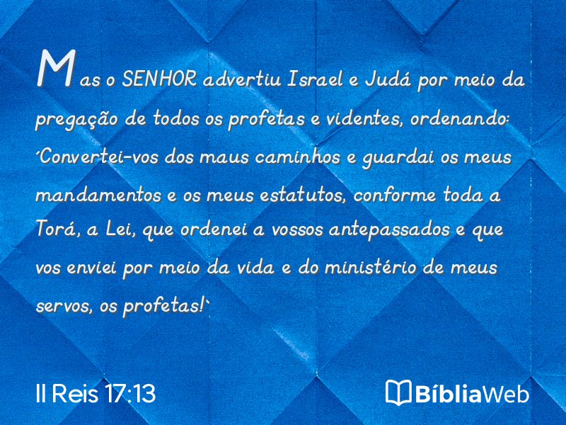 II Reis 17:13 em imagem para compartilhar