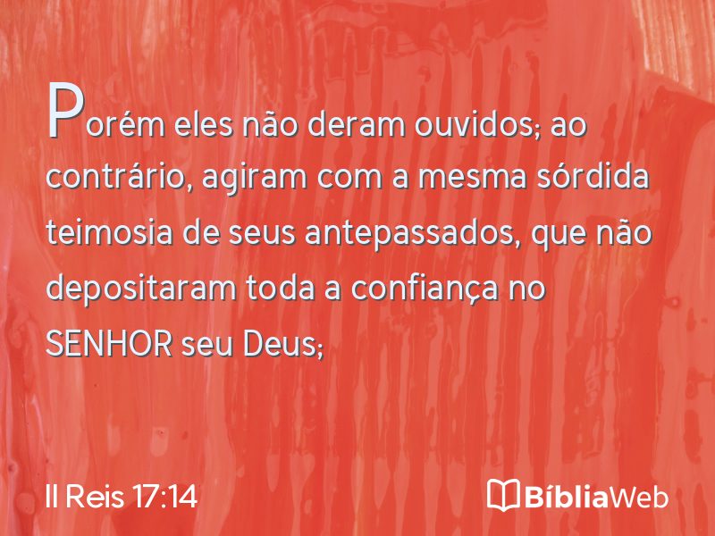 II Reis 17:14 em imagem para compartilhar