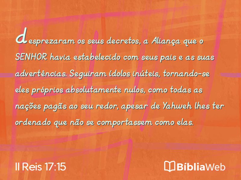 II Reis 17:15 em imagem para compartilhar