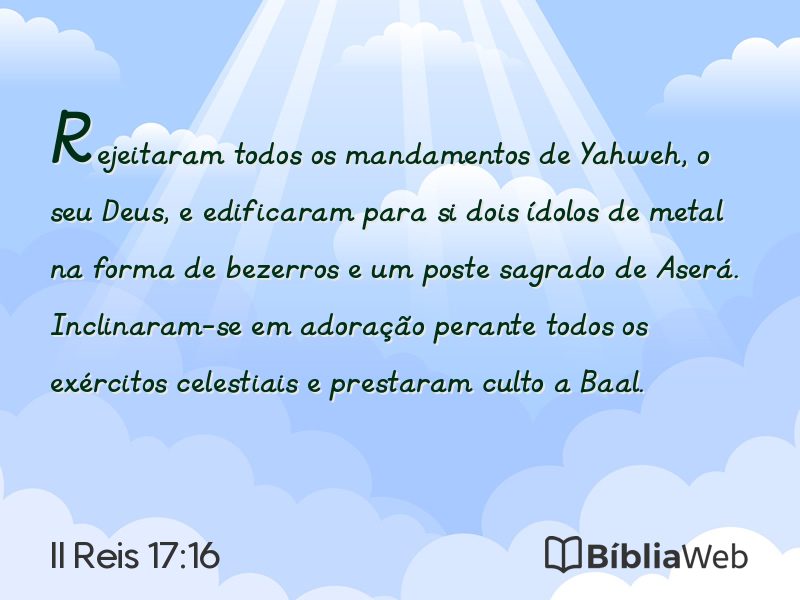 II Reis 17:16 em imagem para compartilhar